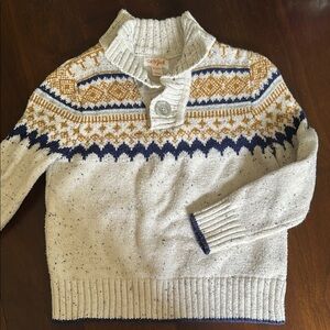 Cat & Jack Cream and Blue Fair Isle Sweater